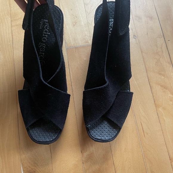 Black Suede Pedro Garcia Wedges - Picture 4 of 4